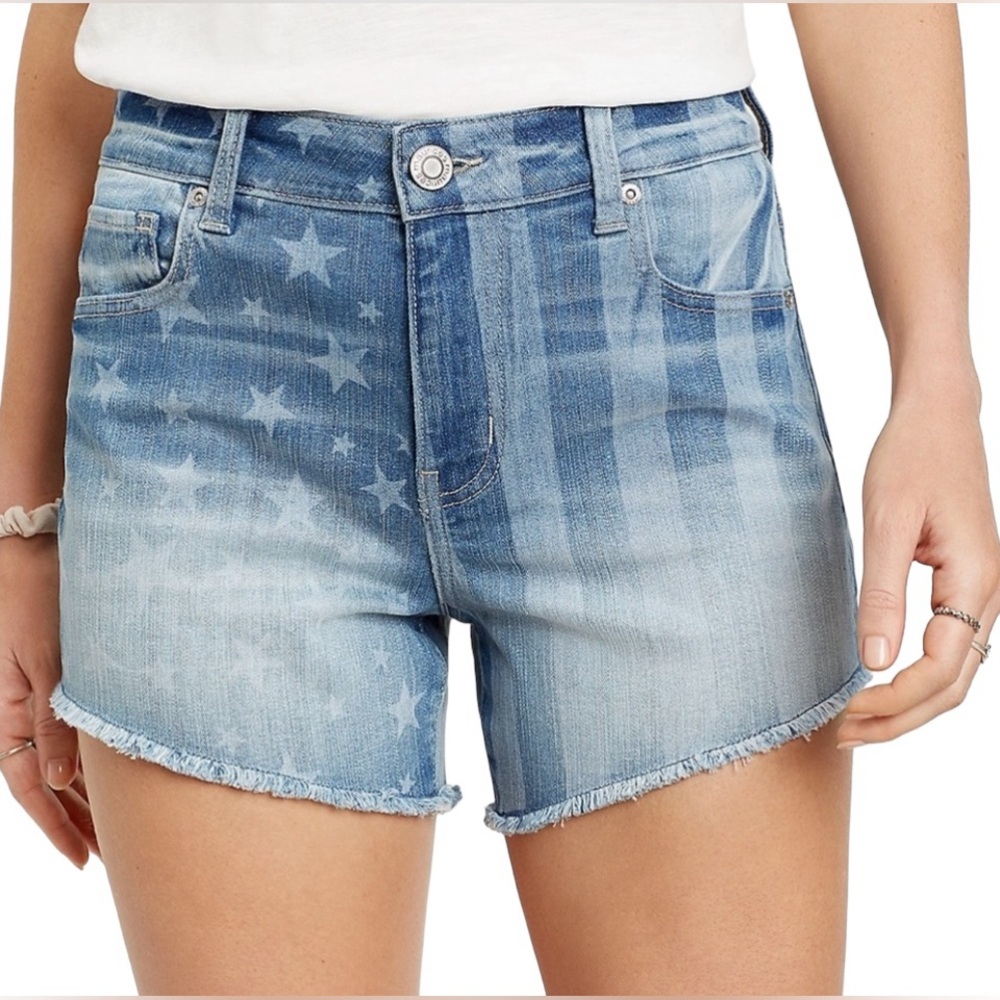 Maurices High-Rise Stars and Stripes Denim Jean Shorts size 8